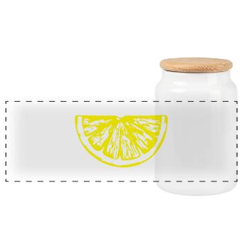 lemon_slice - Panoramic Cookie Jar with Wooden Lid - white - Front