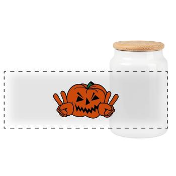 Halloween - Boîte à biscuits avec couvercle en bois - blanc - Devant