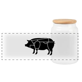 boucher ou de charcutier_b1 - Boîte à biscuits avec couvercle en bois - blanc - Devant