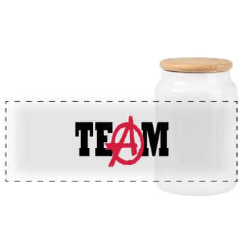 a team graffiti - Panorama Keksdose mit Holzdeckel - Weiß - Vorne