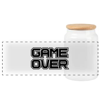 Game over - Panoramic Cookie Jar with Wooden Lid - white - Front
