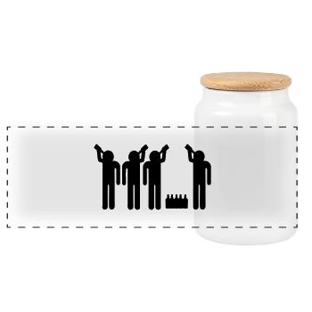 drinking team - Panorama Keksdose mit Holzdeckel - Weiß - Vorne