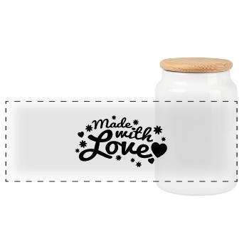 made_with_love_1_f1 - Boîte à biscuits avec couvercle en bois - blanc - Devant
