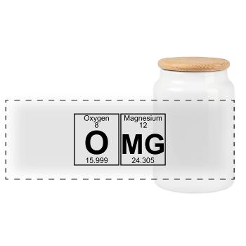 O-Mg (omg) - Full - Panorama Keksdose mit Holzdeckel - Weiß - Vorne