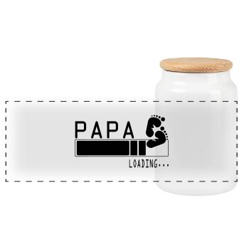 Papa - Panorama Keksdose mit Holzdeckel - Weiß - Vorne