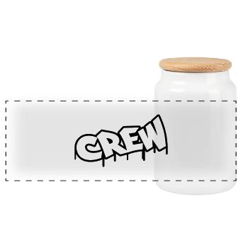 crew - Boîte à biscuits avec couvercle en bois - blanc - Devant