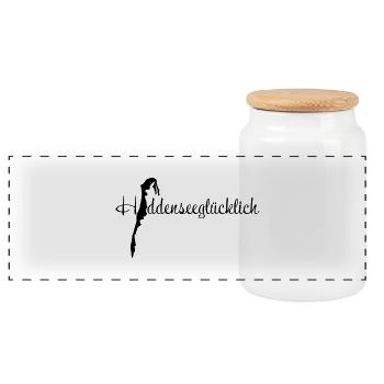 Hiddenseeglücklich klein - Panorama Keksdose mit Holzdeckel - Weiß - Vorne