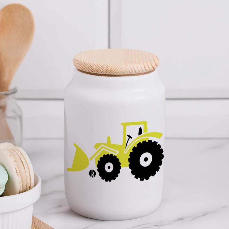 Tractor front loader Bulldog wheel loader with Panoramic Cookie Jar with Wooden Lid