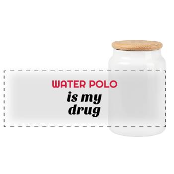Wasserball / Waterpolo / Water Polo / Sport - Panorama Keksdose mit Holzdeckel - Weiß - Vorne