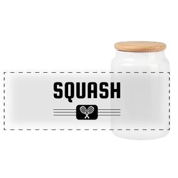 Squash Sport Game Match Champion Victory - Boîte à biscuits avec couvercle en bois - blanc - Devant