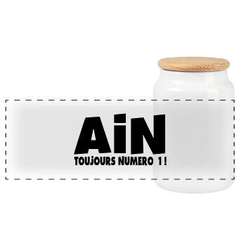département ain logo Aindinois citation - Boîte à biscuits avec couvercle en bois - blanc - Devant