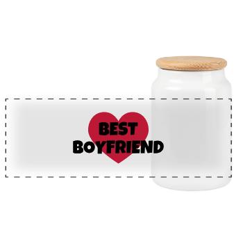 Amour / Saint Valentin / Coeur / Bébé / Love - Boîte à biscuits avec couvercle en bois - blanc - Devant