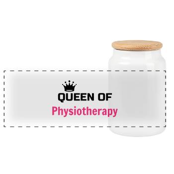 Physiotherapy Physio Krankengymnast Kiné Doctor - Panoramic Cookie Jar with Wooden Lid - white - Front