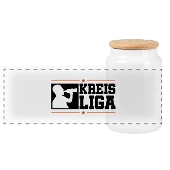 kreis liga trinken - Panorama Keksdose mit Holzdeckel - Weiß - Vorne