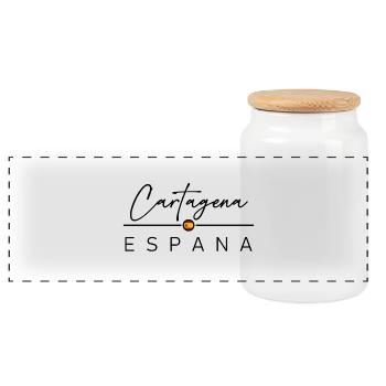 Spain - Cartagena - Spanien - Espana - Panorama Keksdose mit Holzdeckel - Weiß - Vorne