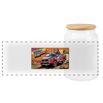 Ssangyong team 110 Rallye des Gazelles 2025 - Boîte à biscuits avec couvercle en bois - blanc - Devant