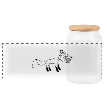Renard, Mauvais œil, Dangereux, Renard roux, Animal sauvage - Boîte à biscuits avec couvercle en bois - blanc - Devant