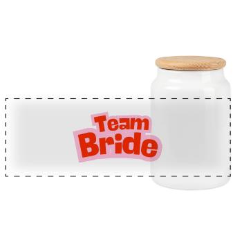 Team Bride - Panoramic Cookie Jar with Wooden Lid - white - Front