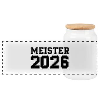 meister 2026 - Panorama Keksdose mit Holzdeckel - Weiß - Vorne