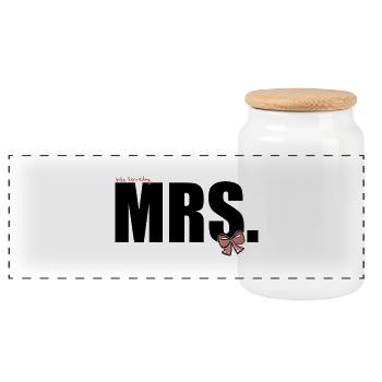 his lovely Mrs - Panorama Keksdose mit Holzdeckel - Weiß - Vorne