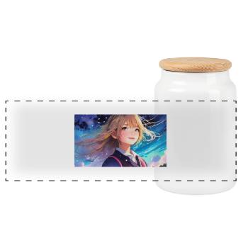 SWS FILLE - Boîte à biscuits avec couvercle en bois - blanc - Devant