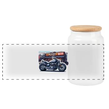 Kaido Chopper - Panorama Keksdose mit Holzdeckel - Weiß - Vorne