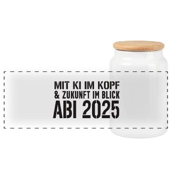 Degree AI - Panoramic Cookie Jar with Wooden Lid - white - Front