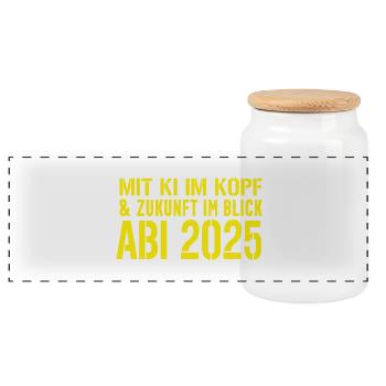 Degree AI - Panoramic Cookie Jar with Wooden Lid - white - Front
