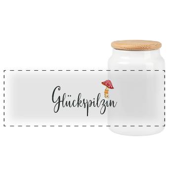 Lucky Lucky Guy - Boîte à biscuits avec couvercle en bois - blanc - Devant