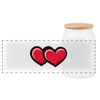Herzen Liebe Symbol - Panorama Keksdose mit Holzdeckel - Weiß - Vorne