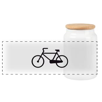 Fahrrad,Zweirad,Rennrad,Student,Universität - Panorama Keksdose mit Holzdeckel - Weiß - Vorne