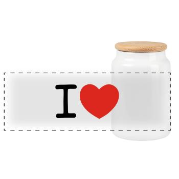 I heart ... - Panorama Keksdose mit Holzdeckel - Weiß - Vorne