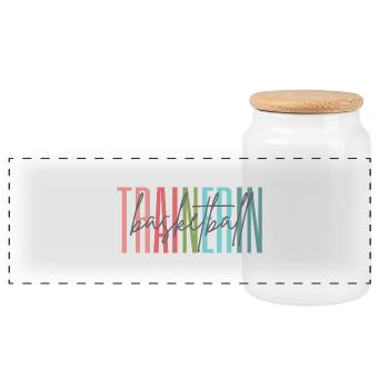 Trainerin Basketball Basketballtrainerin Geschenk - Panorama Keksdose mit Holzdeckel - Weiß - Vorne