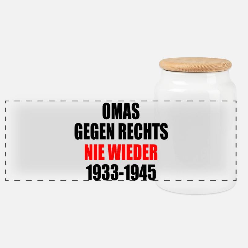 Omas gegen rechts - Panorama Keksdose mit Holzdeckel - Weiß