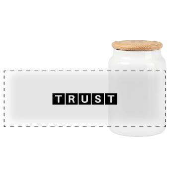 TRUST BLACK BASE KOLLEKTION - Panorama Keksdose mit Holzdeckel - Weiß - Vorne