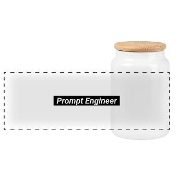 Prompt Engineer Artificial Intelligence - Panoramic Cookie Jar with Wooden Lid - white - Front