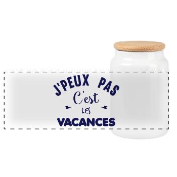 C'EST LES VACANCES - Boîte à biscuits avec couvercle en bois - blanc - Devant