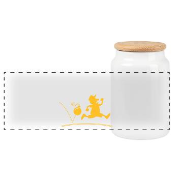 When A Bomb Squads Running, Follow Him! - Panoramic Cookie Jar with Wooden Lid - white - Front