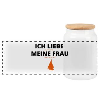 Liebe meine Frau segeln segler - Panorama Keksdose mit Holzdeckel - Weiß - Vorne