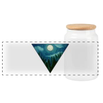 pleine lune - Boîte à biscuits avec couvercle en bois - blanc - Devant