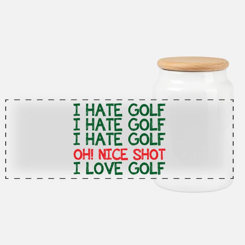 Golf Caddy Golf Course Putter Yardage cadeau Tee - Boîte à biscuits avec couvercle en bois - blanc