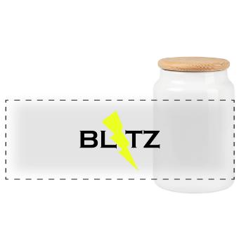 BLITZ - Panorama Keksdose mit Holzdeckel - Weiß - Vorne