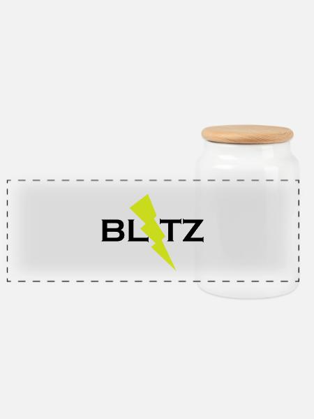 BLITZ - Panorama Keksdose mit Holzdeckel - Weiß
