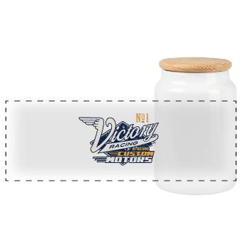 Course de la Victoire - Boîte à biscuits avec couvercle en bois - blanc - Devant