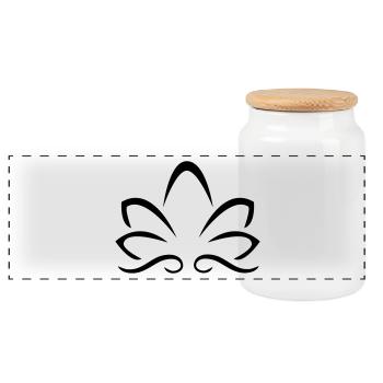 yoga - Boîte à biscuits avec couvercle en bois - blanc - Devant