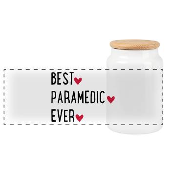 ambulancier - Boîte à biscuits avec couvercle en bois - blanc - Devant