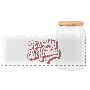 It's My Birthday Cool Birthday Party Geschenk & Outfit - Panorama Keksdose mit Holzdeckel - Weiß - Vorne
