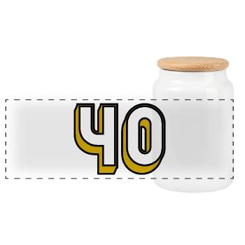 40 ANS. 40e ANNIVERSAIRE. ANNIVERSAIRE 40 ANS. 40 - Boîte à biscuits avec couvercle en bois - blanc - Devant