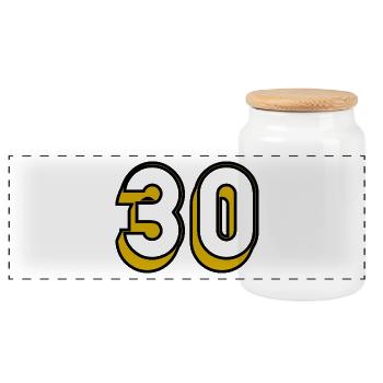 30. 30 YEARS. 30TH ANNIVERSARY. 30 YEARS ANNIVERSARY - Panoramic Cookie Jar with Wooden Lid - white - Front