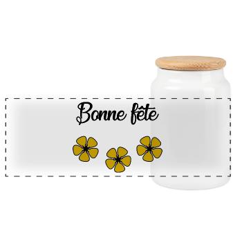 BONNE FÊTE. FÊTE DES MÈRES. FÊTE DES PÈRES. FÊTE - Boîte à biscuits avec couvercle en bois - blanc - Devant